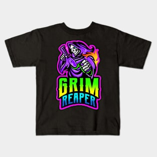 Grim Reaper Double Pistols Kids T-Shirt